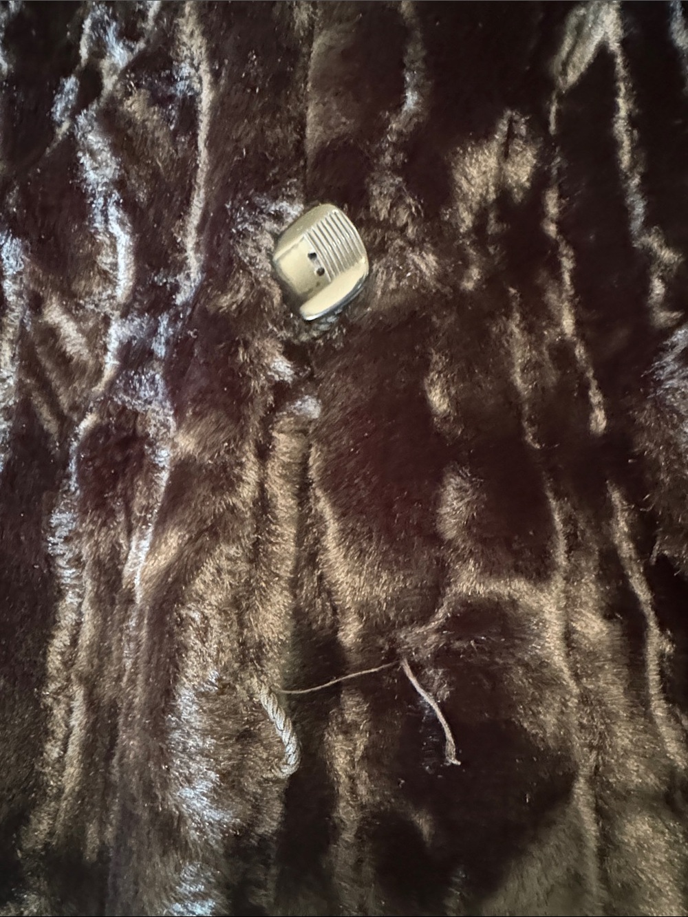 Esprit Black Faux Fur Coat - Women's Plush Button Coat - Picture 11 of 12